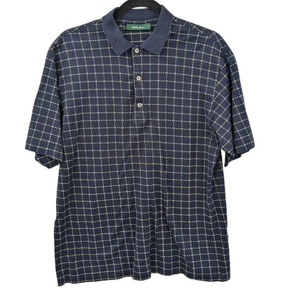 Bobby Jones Polo Shirt Men Size S Check Plaid Italy Golf Preppy Retro Heritage - Picture 1 of 10